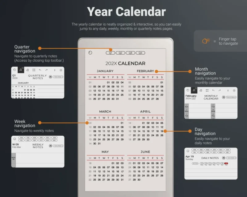 remarkable paper pro move calendar