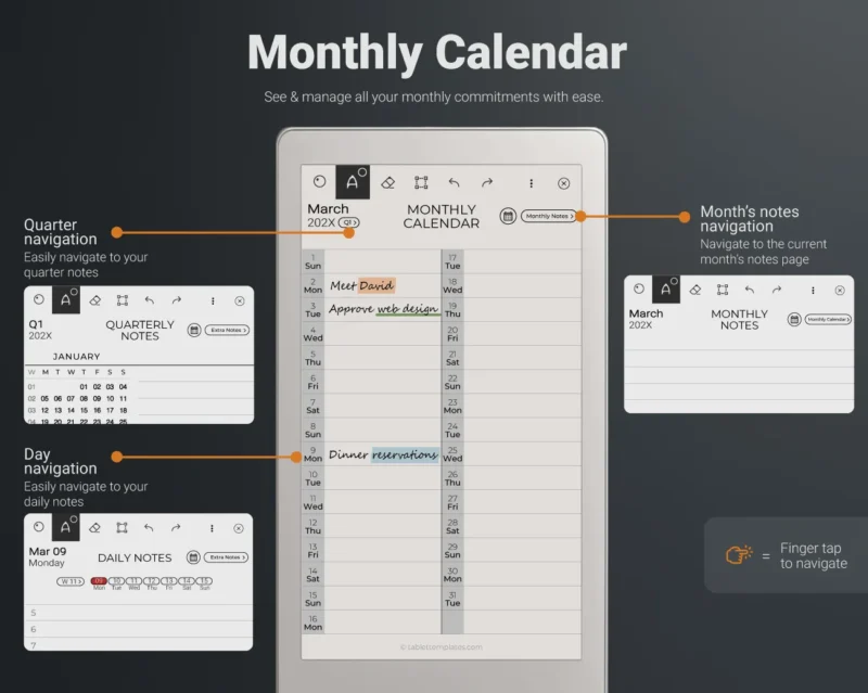 remarkable paper pro move monthly planner