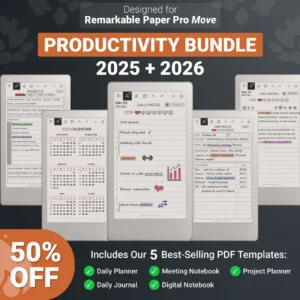 reMarkable Paper Pro Move Templates - Productivity Bundle 2025 & 2026