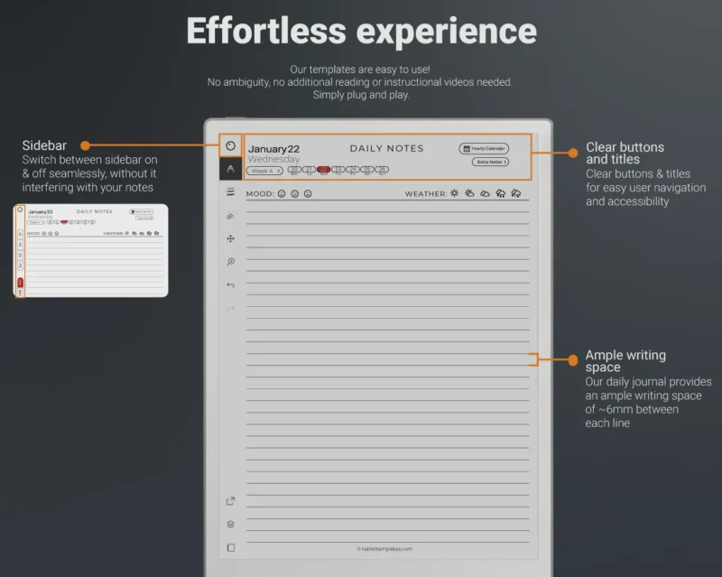 reMarkable Paper Pro Journal Template 2025, 2025, 2027 Best Writing Experience