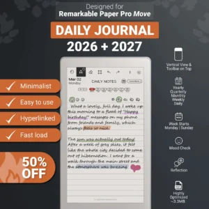 reMarkable Paper Pro Move Daily Journal 2026 2027
