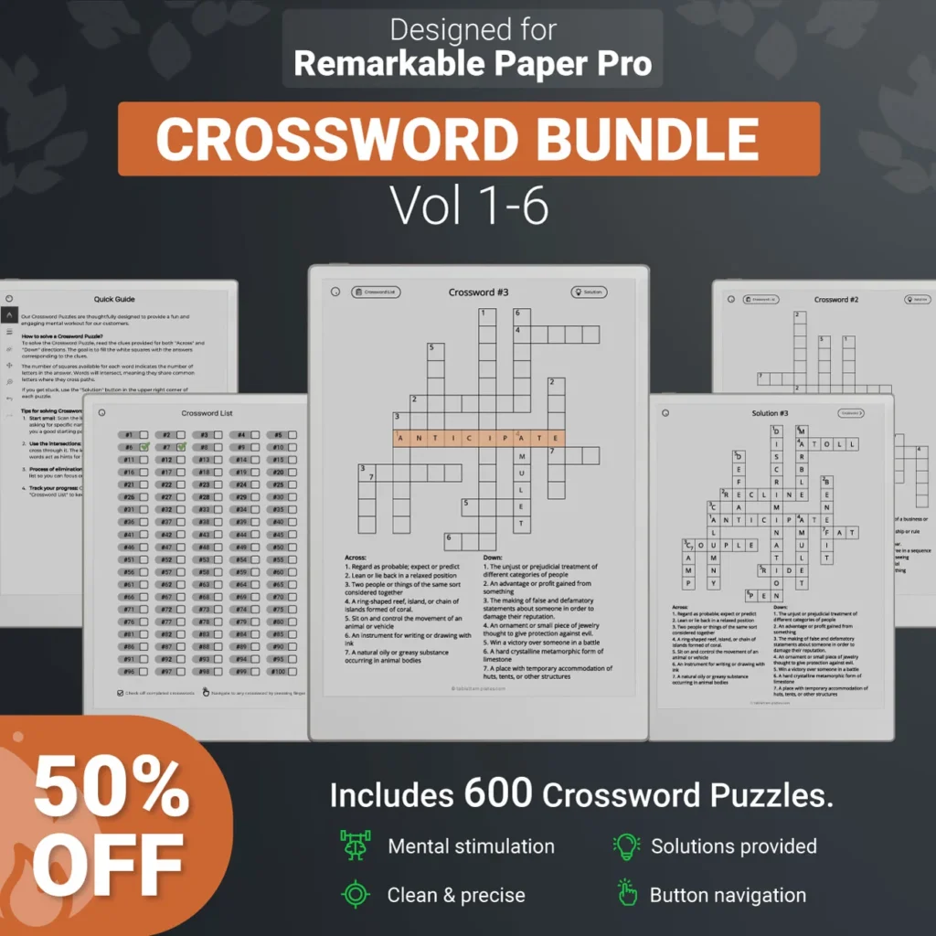 Remarkable Paper Pro Crossword Bundle