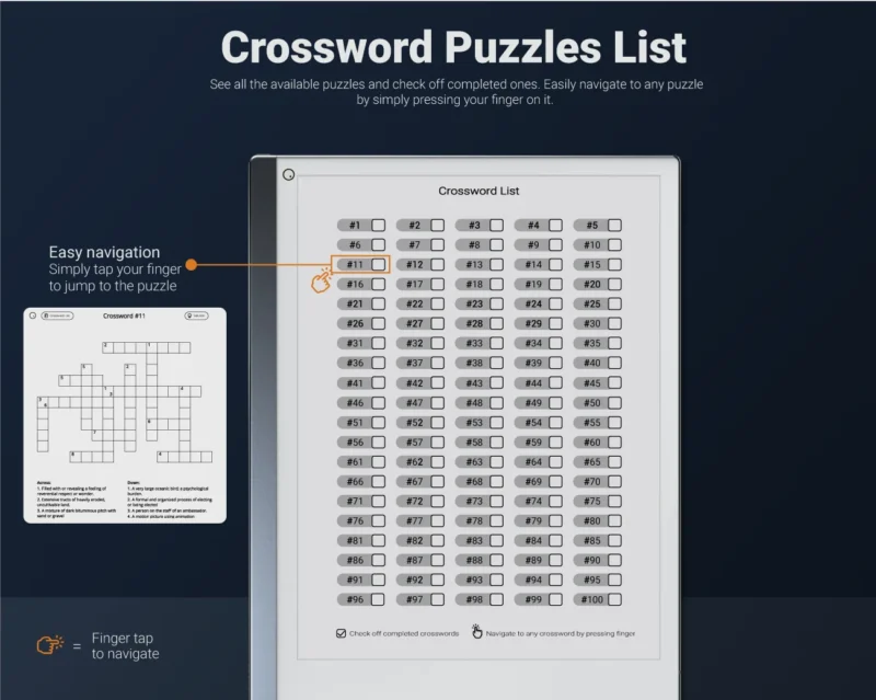 reMarkable 2 Crossword Puzzles Index List
