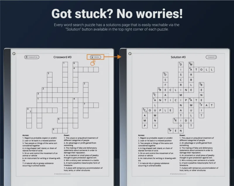 reMarkable 2 Crossword Solution Example