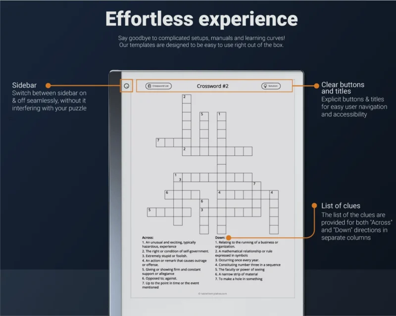 reMarkable 2 Crossword effortless experience