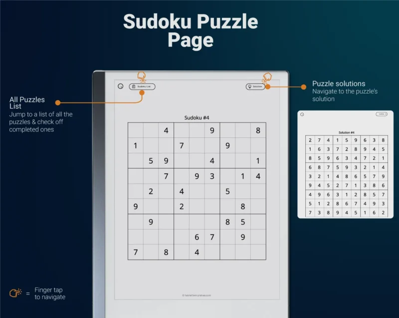 reMarkable 2 and Paper Pure Sudoku Page