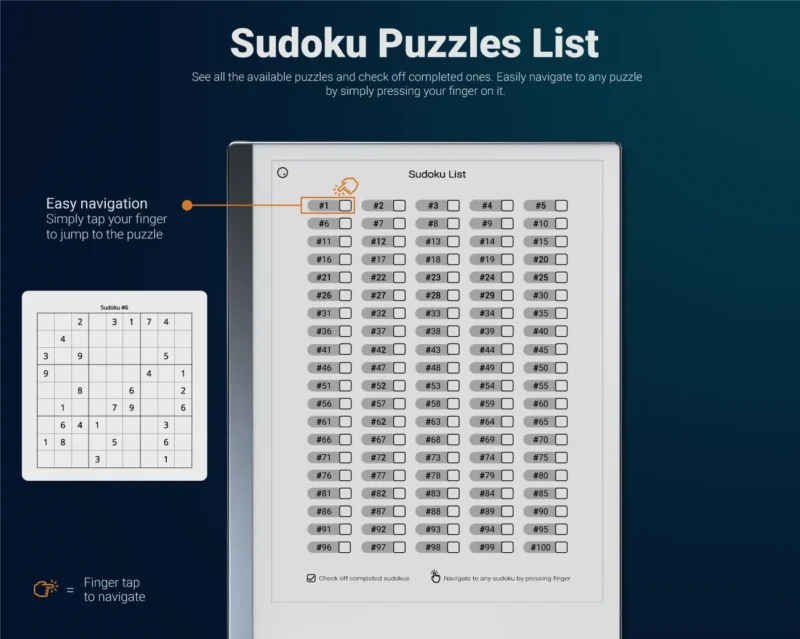 reMarkable 2 and Paper Pure Sudoku Bundle Index